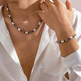2pcs/set Vintage Natural Soft Clay Beads Bracelet Necklace for Men African Surf Tribal Jewelry Set