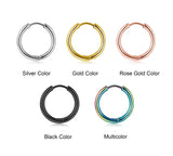 New Simple Stainless Steel Small Hoop Earrings for Women Men 8mm To 20mm Round Cartilage Ear Piercing Fashion Jewelry