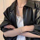 925 Plated Silver Bead Korean INS Bracelet For Women Versatile Fashion Temperament Jewelry Gift