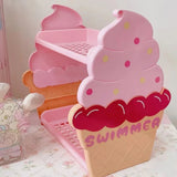 Double Layer Shelf Ice Cream Pink Girl Heart Storage Box Desktop Practical Plastic Nordic Rack Cute Student Bedroom Dormitory