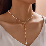 New Beads Neck Chain Kpop Pearl Choker Necklace Gold Color Goth Chocker Jewelry on The Neck Pendant Collar for Women