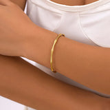 Punk Gold Color Bamboo Joint Open Cuff Bangles Trend Bracelet for Women Men Classic Charm Bracelet Couple Hand Jewelry Gift