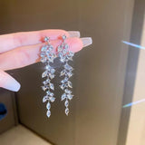 New Fashion Trend Unique Design Elegant Exquisite Light Luxury Zircon Butterfly Earrings Female Jewelry Party Gift Wholesale