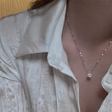 New Fashion Trend Unique Design Exquisite Light Luxury Zircon Double Layer Black Love Heart Necklace Women Jewelry Party Gift