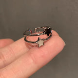 Kpop Fashion Star Zircon Crystal Rings for Women Girls Double Layer Ring Aesthetic Jewelry y2k Accessories New Trend