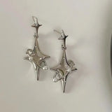 Y2K Star Drop Earrings Cool Girl Harajuku Creative Planet Pearl Crystal Stars Earings Korean Fashion for Women Punk Jewelry