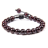 Garnets Stone Beads Bracelets Fashion Adjustable Braided Rope Bracelets Bangles Men Women Yoga Healing Balance Bracelets Jewelry