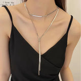 Women'S Light Luxury Pull-Out Necklace, High-End Snake Bone Chain, Simple And Versatile Neck Chain, Long Sweater Chain