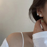 Trend Statement Silver Color Plated Hollow Star Hoop Earring For Women Fashion Vintage Accessories Aesthetic Jewelry Gift