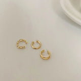 3Pcs/Set Clips Earring for Women Minimalist Fashion Cartilage Hoop Earrings Sets Ear Cuff Fake Piercing Clip on Earring