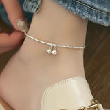 Classic 925 Silver Small Bell Charm Anklet for Women Trendy Fine Jewelry Geometric Accessories