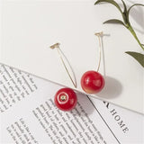 New Cute Simulation Red Cherry Earrings for Women Girl Sweet Resin Hot Sale Earring Student Fruit Fashion Jewelry Gift