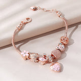 1Pcs Minimalist And Atmospheric Oil Dripping Rose Heart Bead Bracelet Fashionable Oil Painting Swan Lantern Bead Bracelets