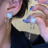 New Fashion Sweet Cool Wind Love Tassel Star Earrings Women Design Senior Sense Personality Earring Party Jewelry Gifts