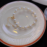 New Fashion Unique Design Elegant Delicate Baroque Pearl Bracelet Ladies Premium Jewelry Birthday Party Gift Accessories