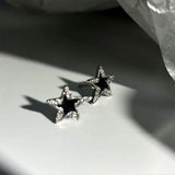 Y2K  Earrings Pentagonal Stars Earrings for Women Girl New Gothic Punk Stud Earrings for Teens New Korean Trend Jewelry