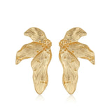 Metal Gold Flower ZA Big Statement Drop Earrings for Women New Fashion Hyperbole Party Jewelry for Women Gift