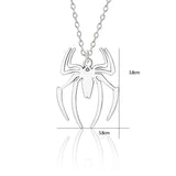 Kpop Fashion Spider Halloween Pendants Round Cross Chain Mens Necklaces Silver Color Neck Chain Gothic Couple Streetwear Gifts