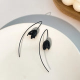 Fashion Contracted Women The New contracted Of Female Black Flower Earrings Jewelry