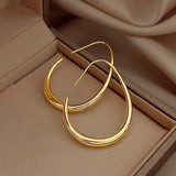 Hot Sale 925 Silver Needle Geometric Oval Hoop Earrings For Women Simple Desgin Earrings Party Wedding Jewelry eh2008