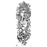 Full-arm Tattoo Stickers With The Crown Of The Virgin Of Jesus And Lion Waterproof Tattoo Stickers