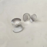 925 Silver Spiral Letter S Stud Earrings for Women Geometric Fine Jewelry Minimalist Accessories