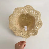 Children's Summer Hat Sunshade Lace Straw Baby Girl Cap Girls Baby Sunscreen Beach Hat