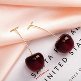 New Cute Simulation Red Cherry Earrings for Women Girl Sweet Resin Hot Sale Earring Student Fruit Fashion Jewelry Gift