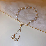 New Fashion Unique Design Elegant Delicate Baroque Pearl Bracelet Ladies Premium Jewelry Birthday Party Gift Accessories