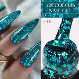 7ML Ocean Blue Cat Magnetic Gel Nail Polish Sparkling Glimmer Gel Polish Semi Permanent UV Magnet Gel Varnish Nail Art