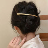 New Fashion Metal One Word Clip Hairpin Women Elegant Ponytail Clip Side Bang Horsetail Hairpin Barrettes  Accessories