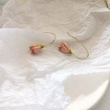 Retro Tulip Earrings Minority French Gentle Sweet Girl Simple Spring Earrings Retro Fashion Trendy Earrings