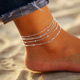 5pcs/set Women Summer Round Ball Beads Anklet Beach Fashion Personality Handmade Foot Ring