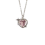 New Pink Heart Necklaces Coquette Crystals Star Luxury Aesthetic Pendant Kpop Vintage Chain Korean Jewelry Y2k Accessories