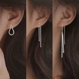 New Sparkling High-end Chain Tassel Long Earrings for Women Shining Star Dangle Earrings Fashion Jewelry Party Gift