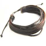 Leisure Fashion Men's Hand-woven Multilayer Leather Bracelet Handmade Lace Up Wrist Strap