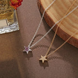 Five-pointed star pendant necklace creative retro simple alloy clavicle chain