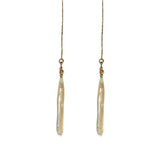Minar Classic Freshwater Pearl Long Tassel Earring for Women Irregular Toothpick Pearls Statement Drop Earrings Wedding Jewelry