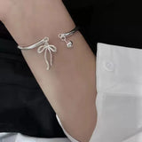 Silver Color Bow Bracelet for Women Cute Romantic Round Ball Jewelry Birthday Gift Dropshipping Wholesale