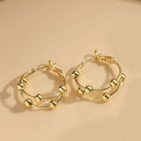 New Simple Metal Ball Double Hoop Earrings for Women Fashionable Individuality Daily Accessory Party Jewelry Birthday Gifts