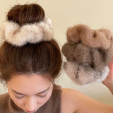 Fashion New Fluffy Warm Autumn Winter Fur Elastic Hair Bands Scrunchies Large Intestine Hair Rings Women Girls Plush Hair Ropes