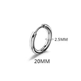 New Simple Stainless Steel Small Hoop Earrings for Women Men 8mm To 20mm Round Cartilage Ear Piercing Fashion Jewelry