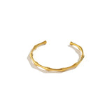 Punk Gold Color Bamboo Joint Open Cuff Bangles Trend Bracelet for Women Men Classic Charm Bracelet Couple Hand Jewelry Gift