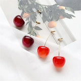 New Cute Simulation Red Cherry Earrings for Women Girl Sweet Resin Hot Sale Earring Student Fruit Fashion Jewelry Gift