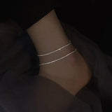 Sparkling Anklet Summer Temperament Light Luxury Niche Design Sparkle Starry Beach Anklet Bracelet Necklace Jewelry Gift