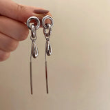 Fashion Simple Metal Chain Pendant Earrings For Women Personality Popular Long Earrings Girl Travel Jewelry Gift