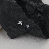 Silver Color Asymmetric Four-pointed Star Earrings for Women Super Fairy Stud Earring Simple Jewelry Hot Sale Gift