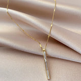 Ramos new titanium steel fast chain shell long pendant necklace female fashion luxury girl collarbone chain jewelry