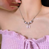 Love Heart Cross Pendant Necklace For Women Men Personality VintageThin Chain Choker Necklaces Jewelry