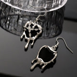 Gothic Punk Rock Liquid Red Black Heart Pendant Earrings For Women Fashion Creative Aesthetic Grunge Y2K Jewelry EMO Accessories